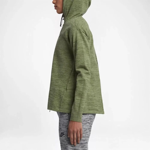 Nike Women's Tech Knit Jacket XS Green Hooded Full-Zip Casual - Picture 3 of 10